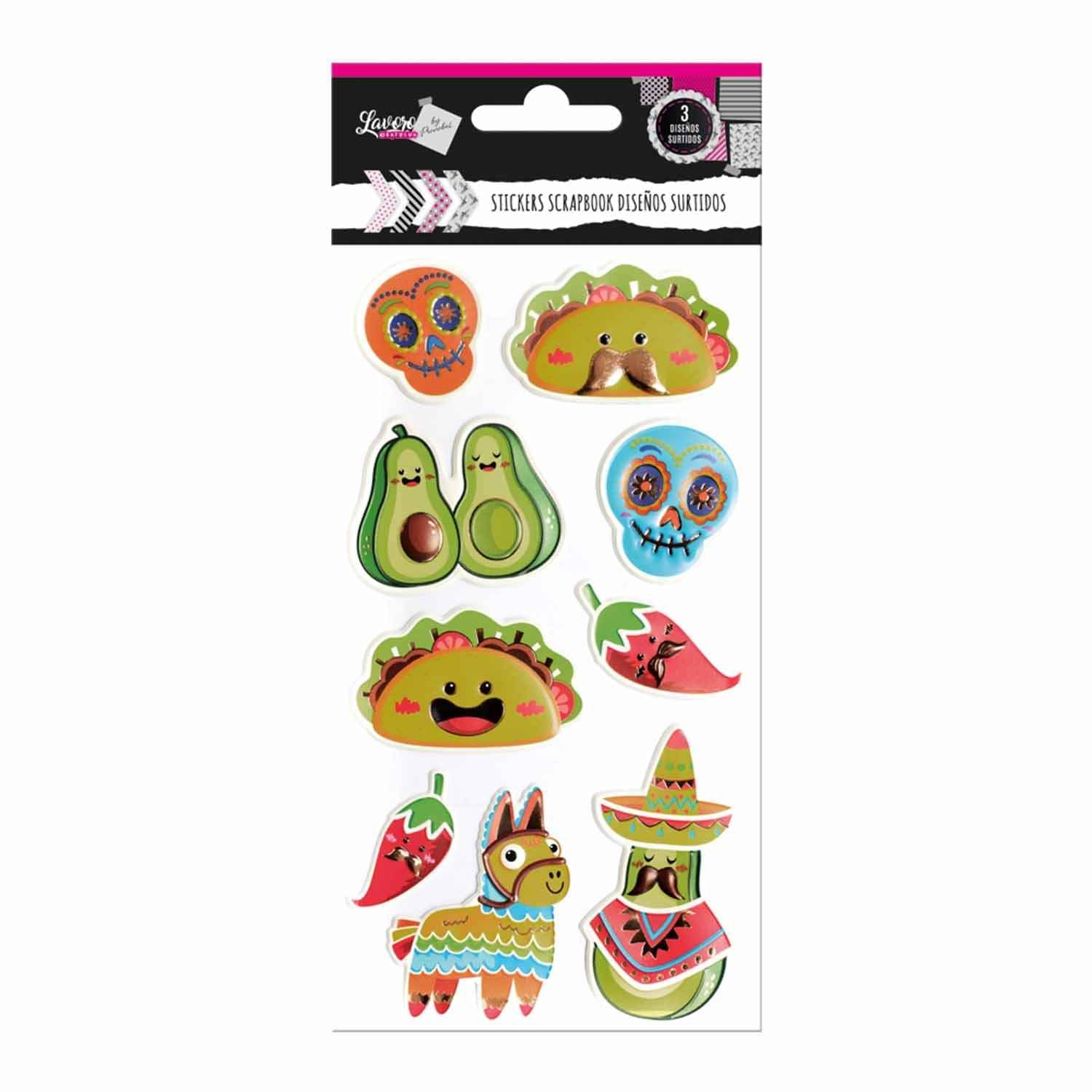 Sticker Scrapbook Infantil 10 Piezas Aprox 3 Diseños Surtidos | Lavoro